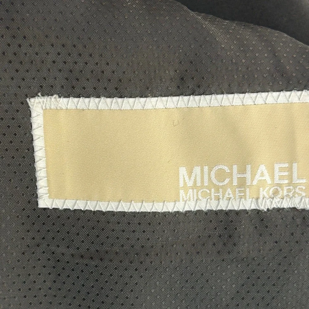 Michael Kors Mens Black 100% Wool Two Button Blazer Jacket 48L
